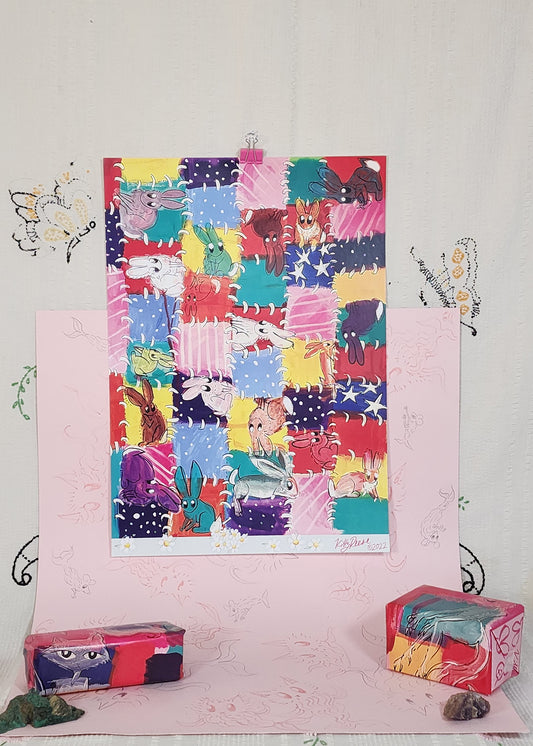 Bunny Patchwork Gift Wrap