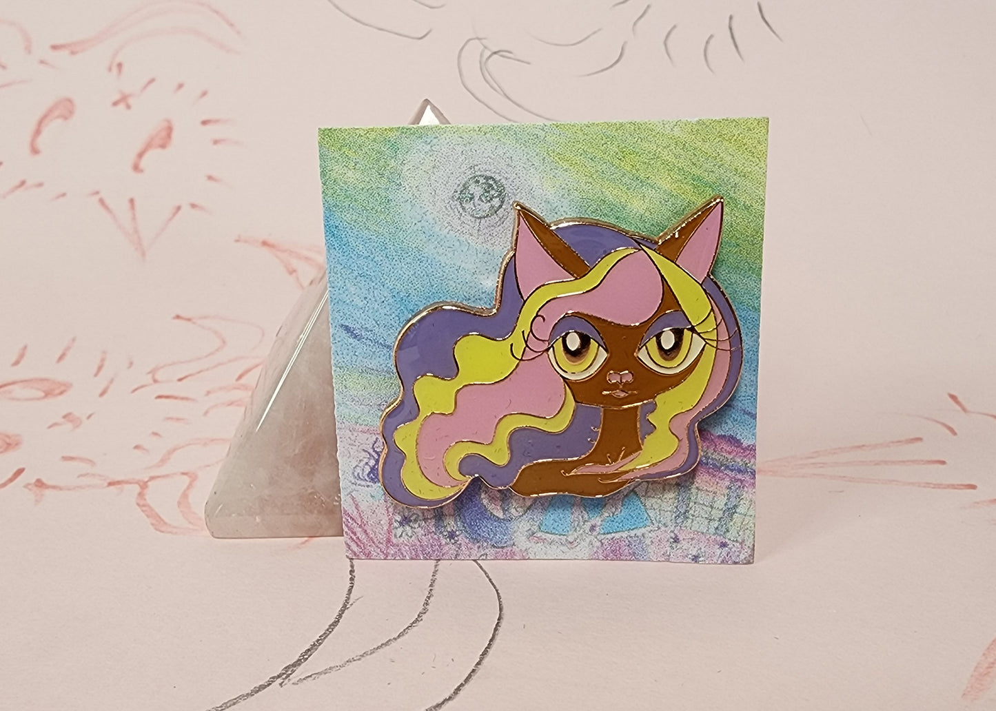 Catgirl Pin-She's a Rainbow