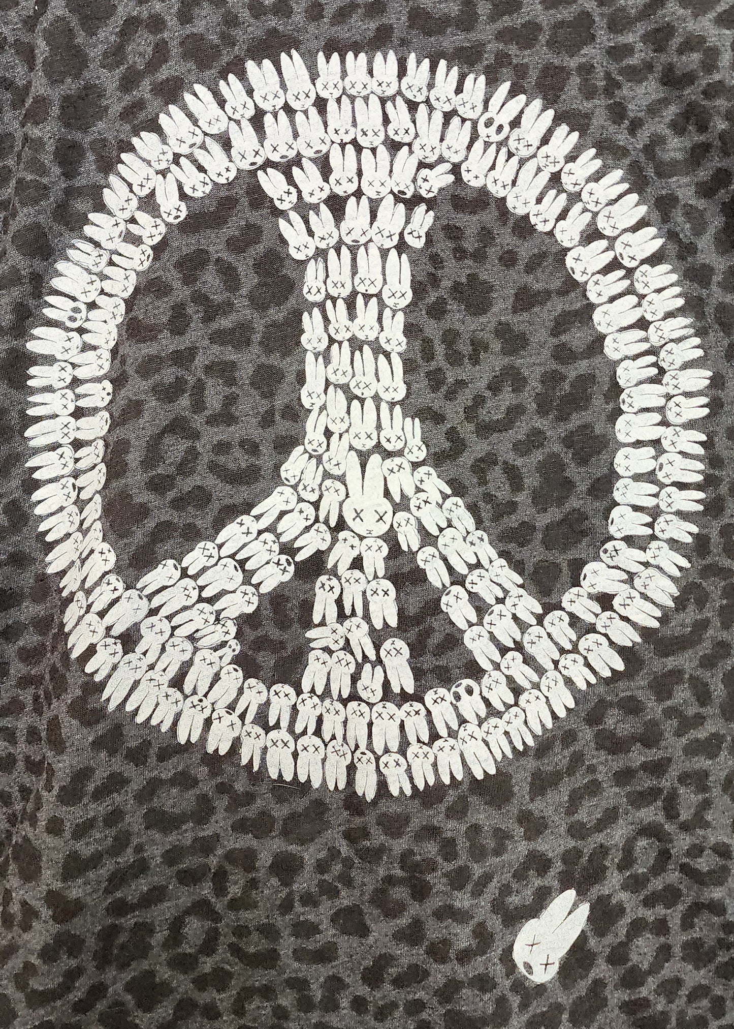 Leopard Print Peace Dead Bunny Shirt