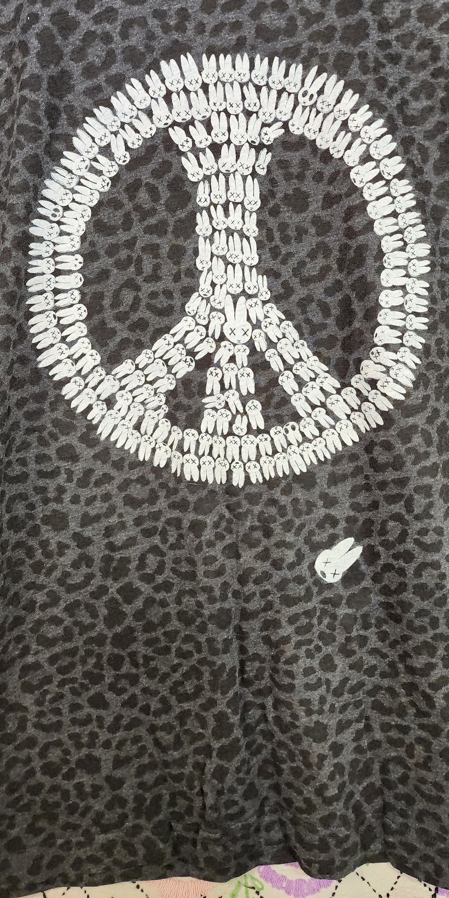 Leopard Print Peace Dead Bunny Shirt