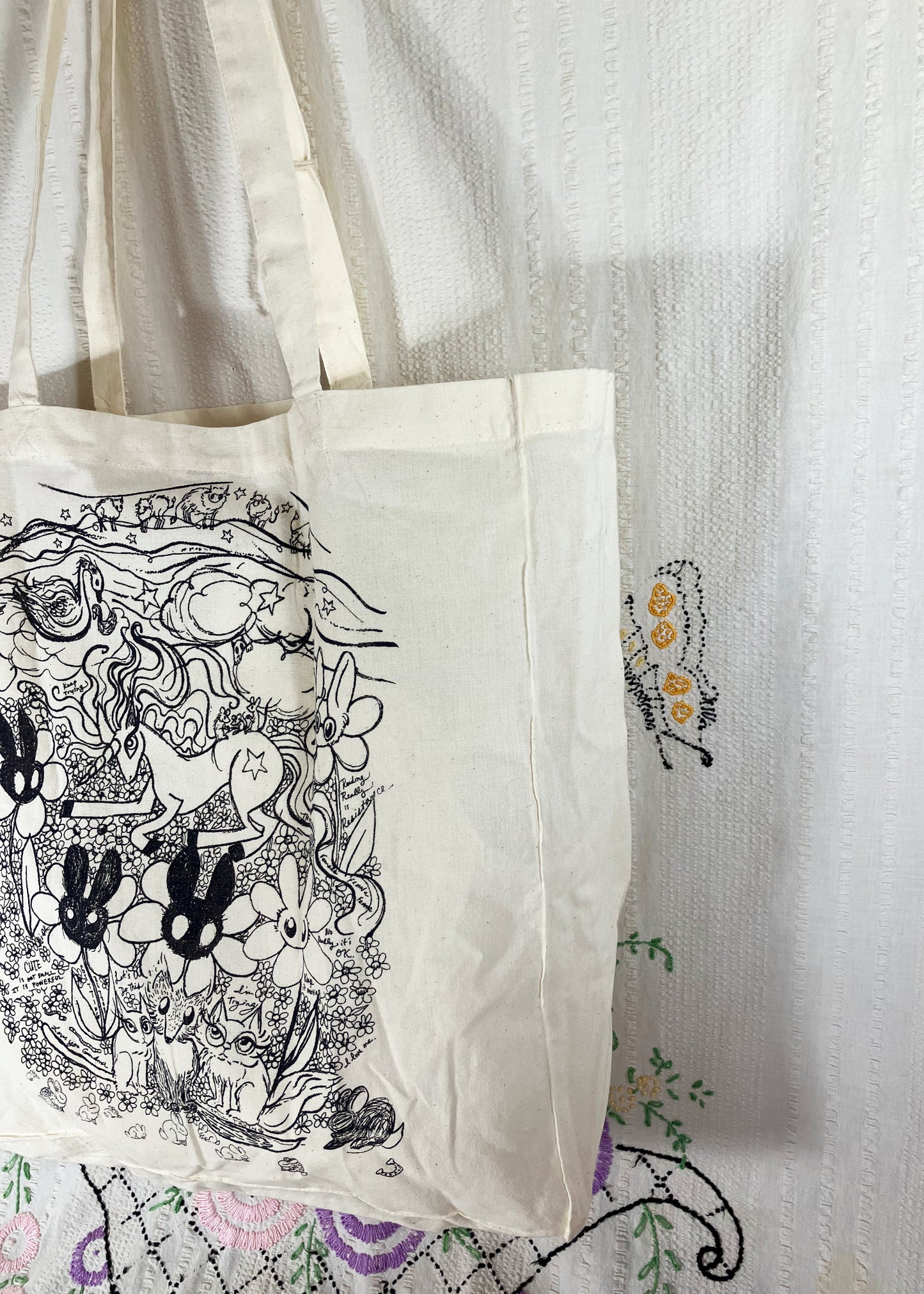 Unicorn Rabbit Meadow Tote