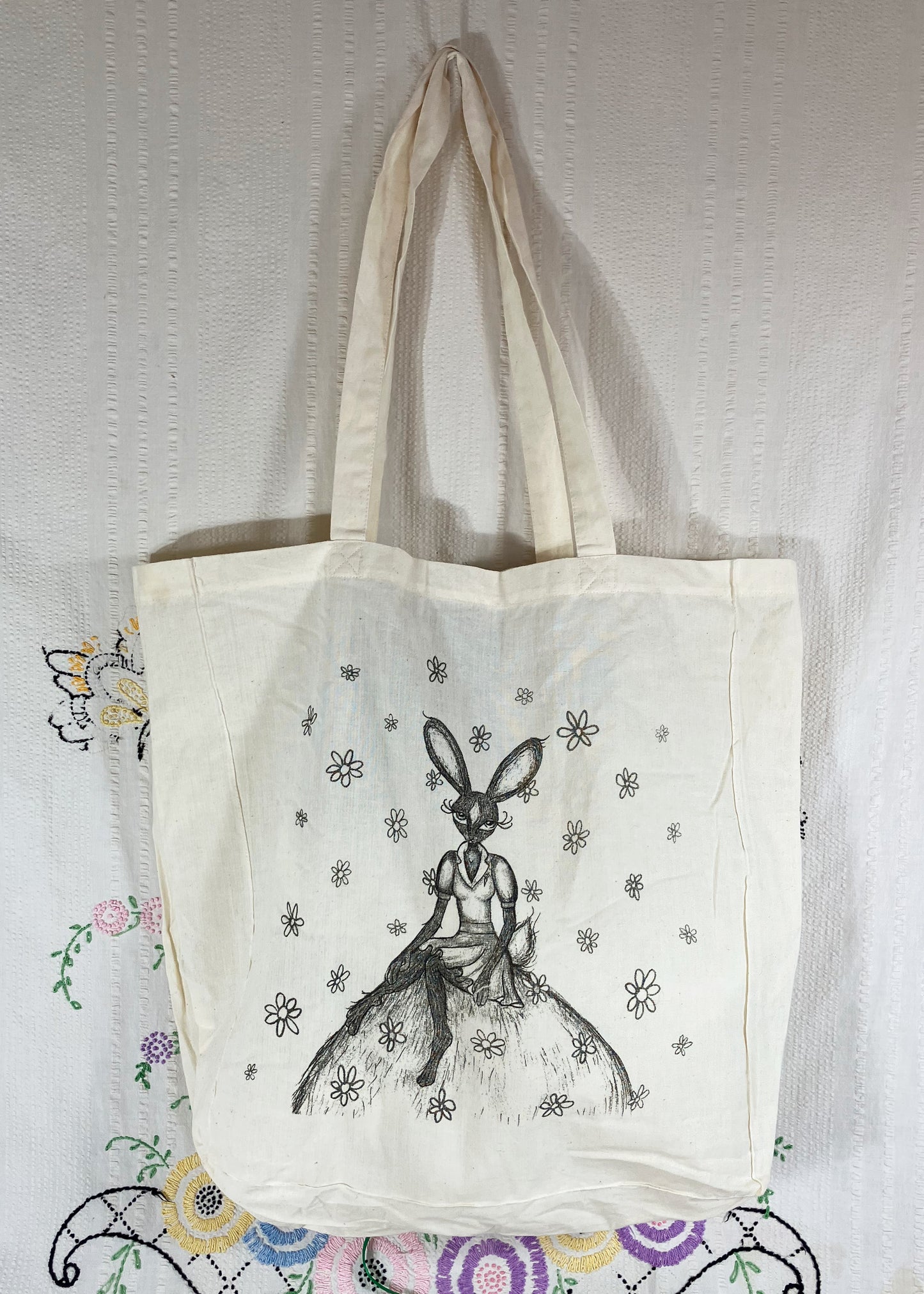 Large Organic Cotton Tote with pocket