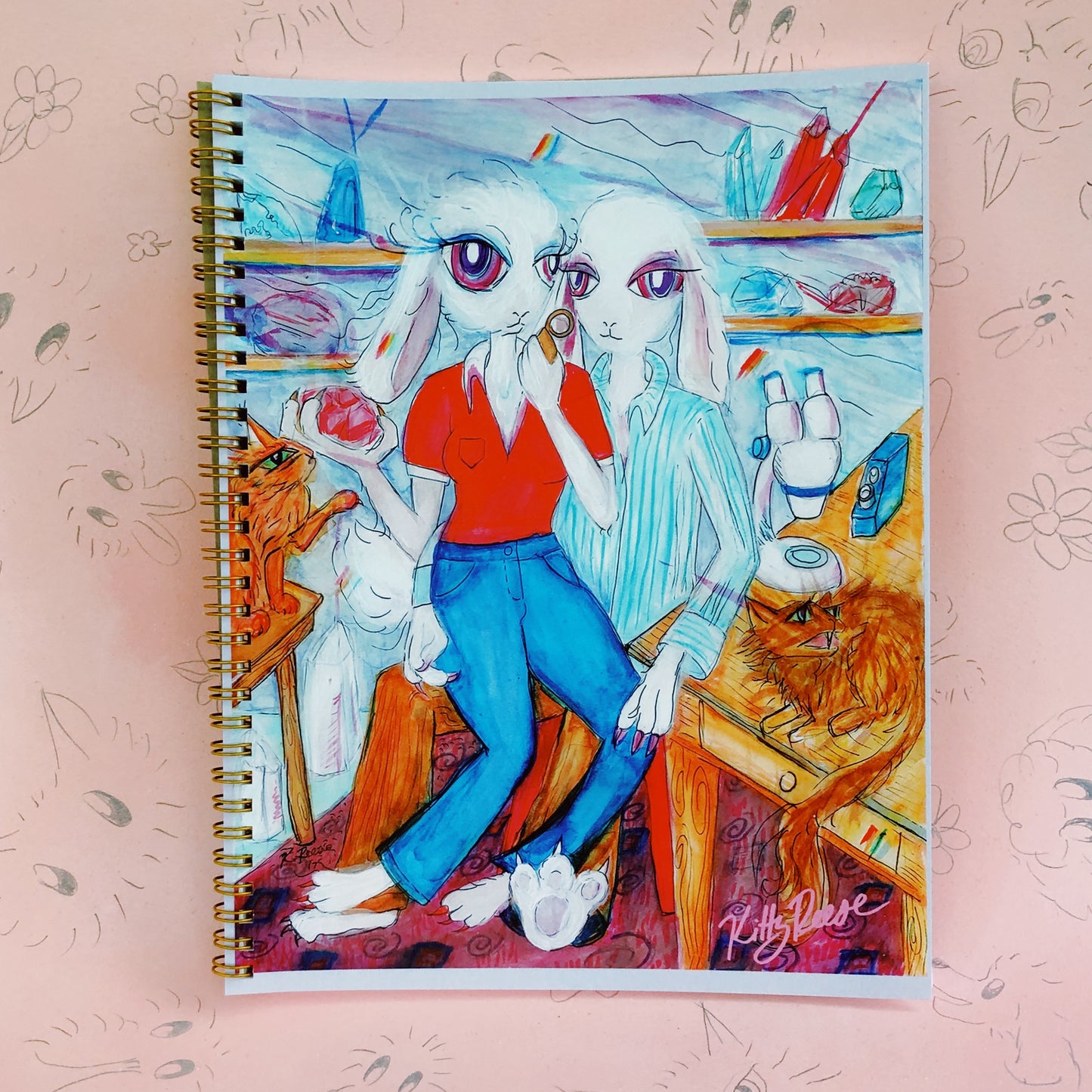 Rabbit Gemologist Couple Sketchbook